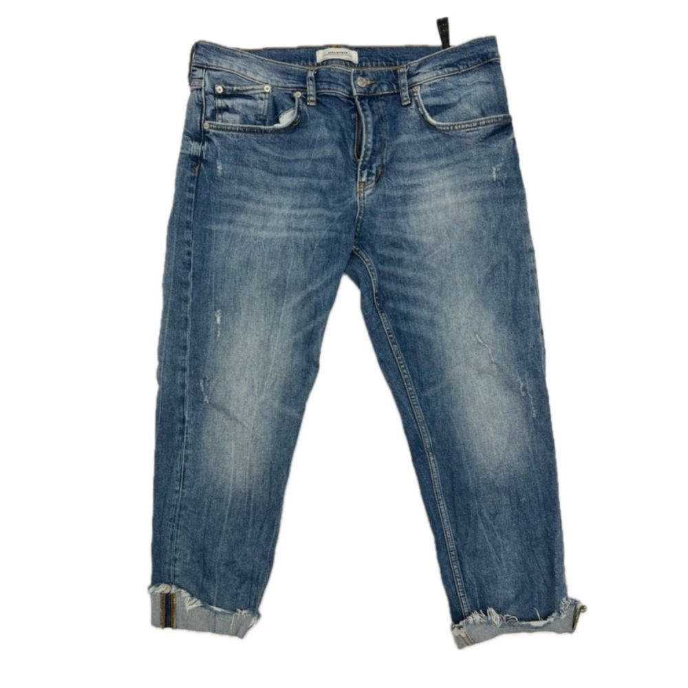 ZARA ⚜️💙⚜️ Premium Denim Collection Jeans Distressed Chewed Hem